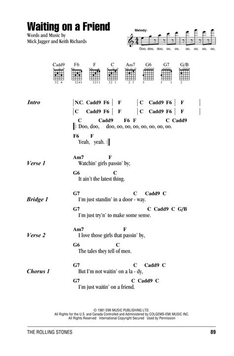 Waiting On A Friend By The Rolling Stones Guitar Chords Lyrics Guitar Instructor