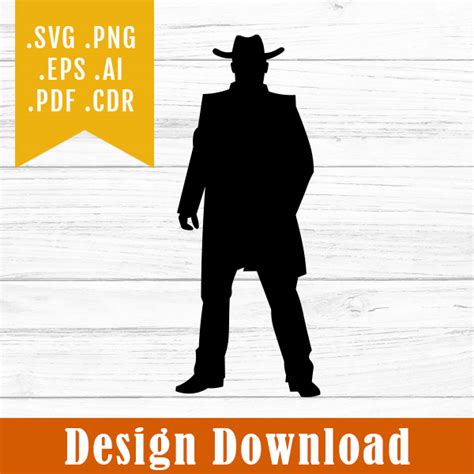 Cowboy Silhouette SVG Design Instant Download