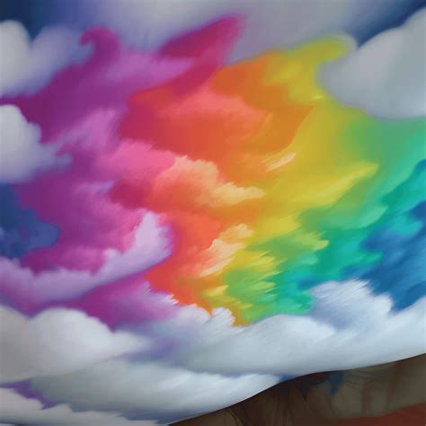 Intricate Detail Rainbow Cotton Candy Clouds · Creative Fabrica