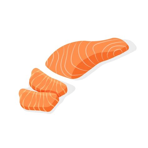 Premium Vector Salmon Steak With Peaces Fillet Of Red Fish Seafood