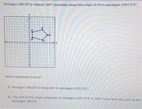 Solved Pentagon Abcde Is Rotated Clockwise About The Origin To