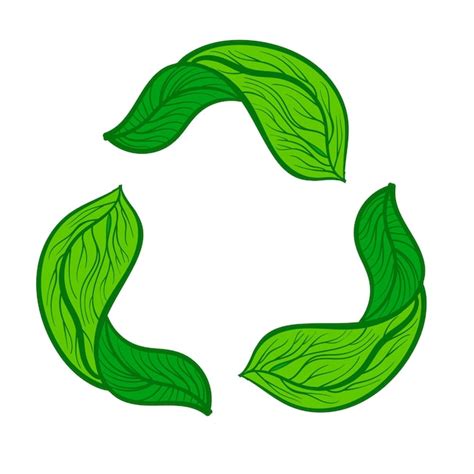 Premium Vector Recycle Icon Green Leaf Art Vector Illustration