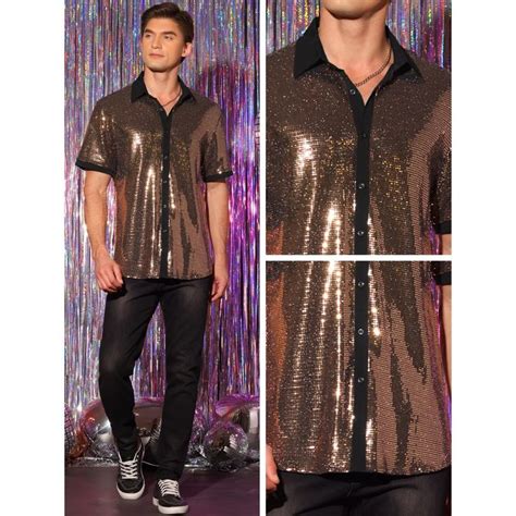 Lars Amadeus Men S Halloween Contrasting Color Short Sleeves Disco