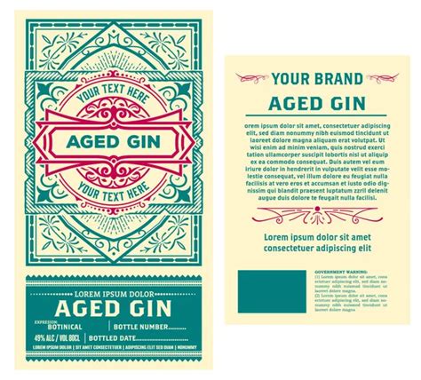 Vintage Gin Label Vector Layered Stock Vector By Roverto007 390519724