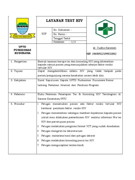 Sop Layanan Test Hiv Pdf