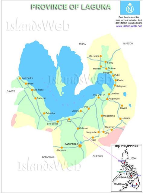 Map of Laguna Province, Philippines