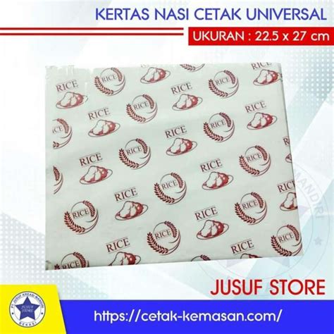 Jual Kertas Nasi Paper Wrap Foodgrade Cetak Universal Di Seller Jusuf