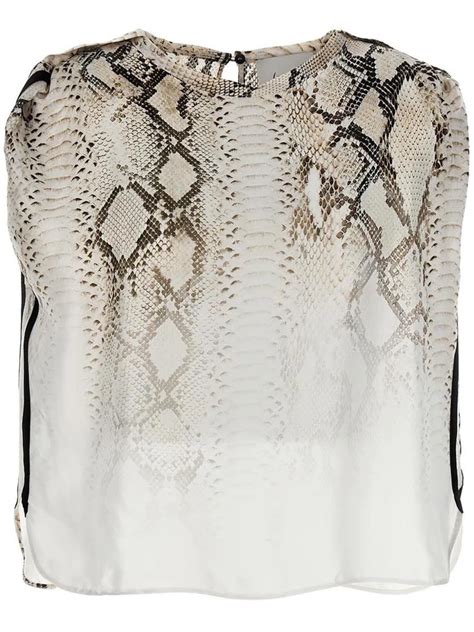 Nude Snake Print Blouse Neutrals FARFETCH
