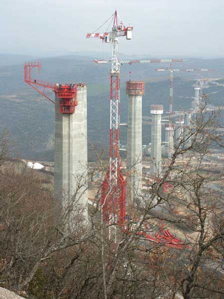 The Millau Viaduct, France - construction photograph