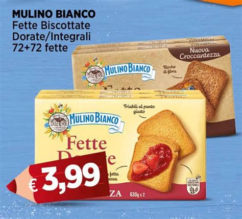 Offerta MULINO BIANCO Fette Biscottate Dorate Integrali 72 72 Fette Nel