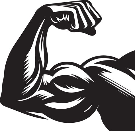 One Arm Muscle vector illustration silhouette 3 34557322 Vector Art at Vecteezy