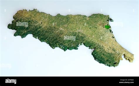 Satellite View Of The Emilia Romagna Region Italy 3d Render Physical