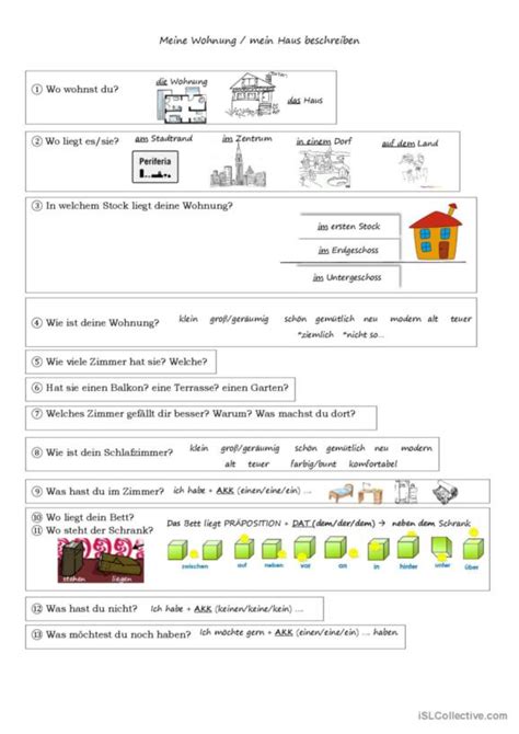 83 Wohnung Deutsch DAF Arbeitsblätter pdf doc