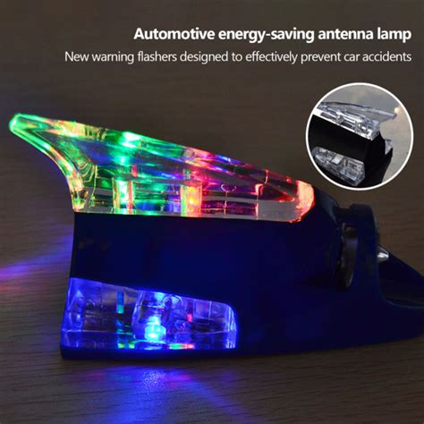 Car Led Warning Flashing Light Auto Style Wind Strength Shark Fin