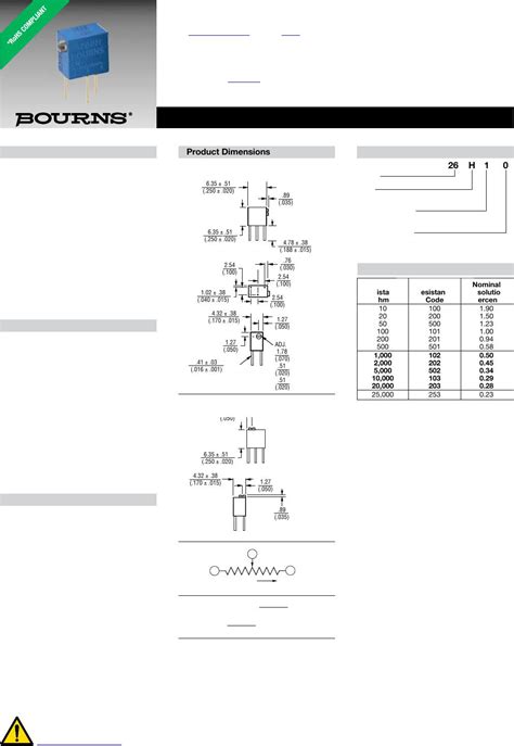 3260 Series Datasheet By Bourns Inc Digi Key Electronics