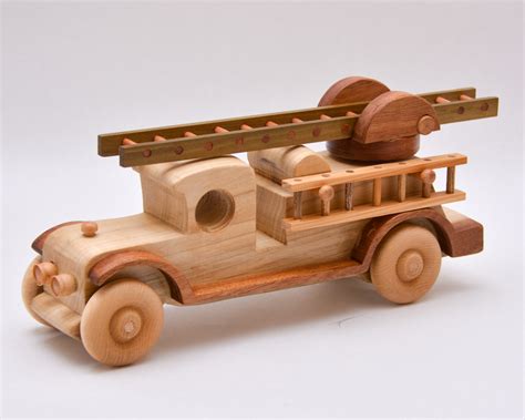 Firetruck F Handmade Wooden Toy Vehicle Truck By Springer Wood