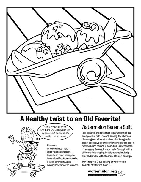 Banana nutrition facts coloring pages