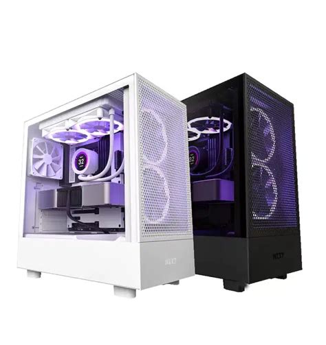 Nzxt H Flow Compact Midtower Airflow Case Black White Bermor Techzone