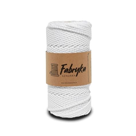 Sznurek do makramy 3PLY biały 5mm Fabryka Sznurka