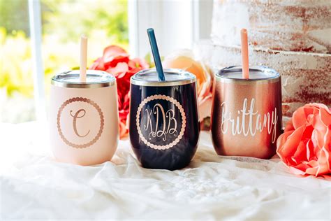 Personalized Wine Tumblers Monogram Wine Tumbler Birthday Etsy