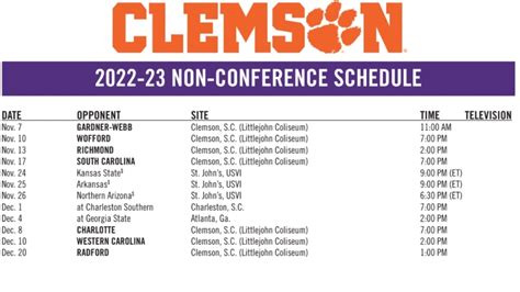 Women’s Basketball Announces 2022-23 Non-Conference Schedule | Clemson ...