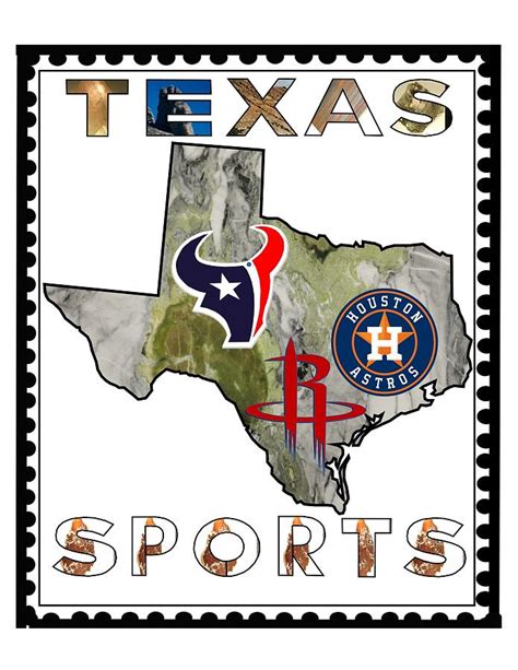 texas sports symbols Texans Astros Rockets Digital Art by Fernando Mesa ...