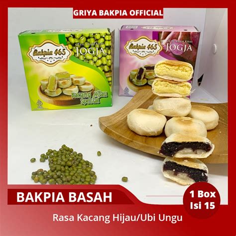 Jual GRIYA BAKPIA Isi 15 Bakpia Basah Kacang Hijau Original Ubi Ungu