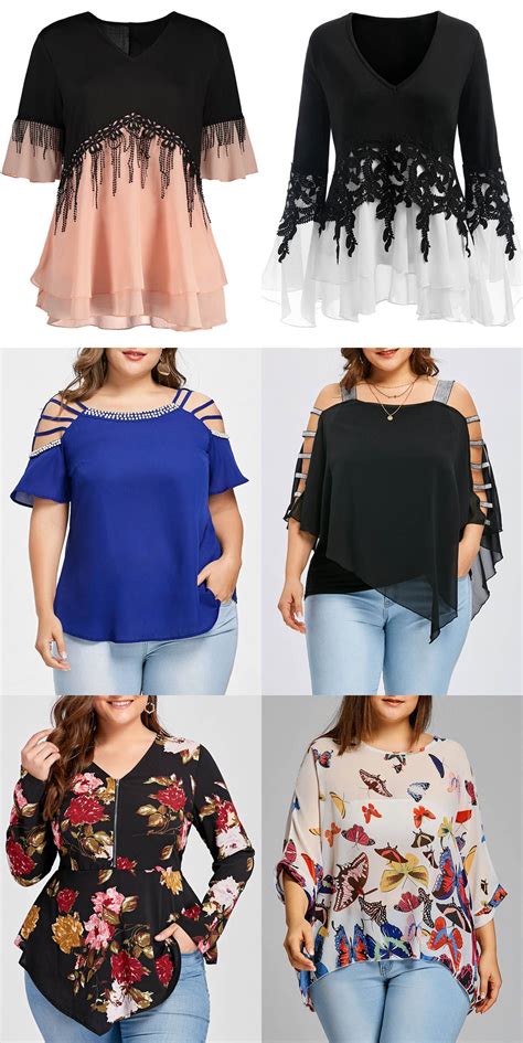 Rosegal Plus Size Blouses Spring Summer Outfits For Women Plus Size Blouses Clothes For Women