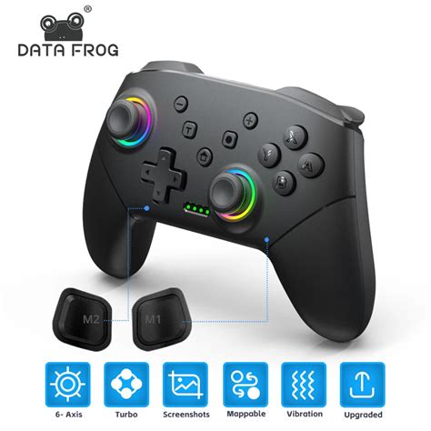 Data Frog Controlador Pro Switch Sem Fio Joystick Program Vel Oled