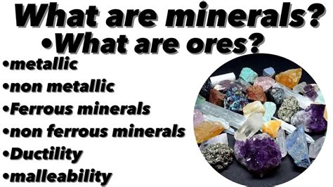 What are minerals? What are ores? Metallic and non metallic minerals ...