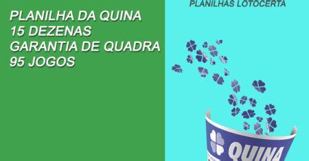 Planilha Da Quina Fixas E Vari Veis Em Jogos Garantia De