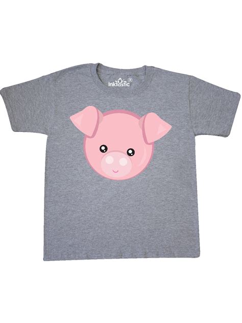 Cute Pig, Little Pig, Pig Head, Pink Pig Youth T-Shirt - Walmart.com ...