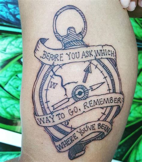 Compass Banner Tattoo On Inner Upper Arm By Stef Aka Keki Tattoonow