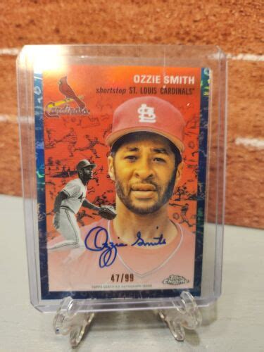 Topps Chrome Platinum Anniversary Ozzie Smith Blue Prism Auto