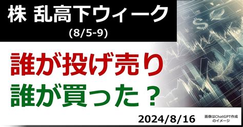 株 乱高下（85 9）誰が売り、誰が買った？｜後藤達也