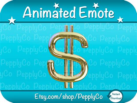 Animated Twitch Emote Gold Dollar Symbol Discord Emoji Etsy