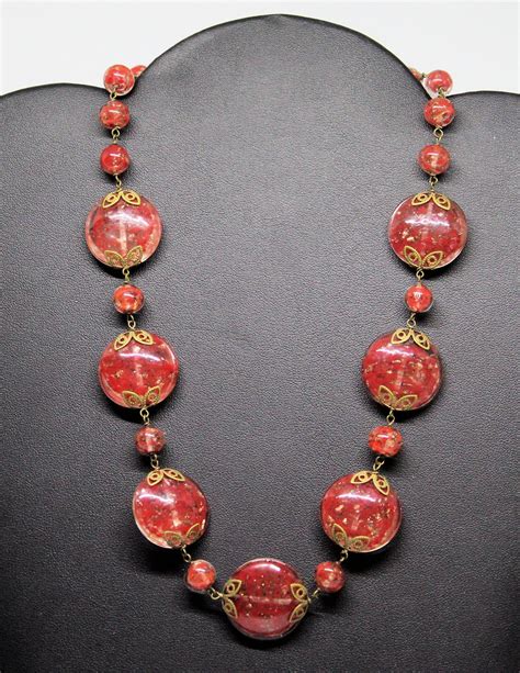 Vintage Red Murano Glass Necklace 1950 Italian Art Glass Etsy Rhinestone Necklace Glass