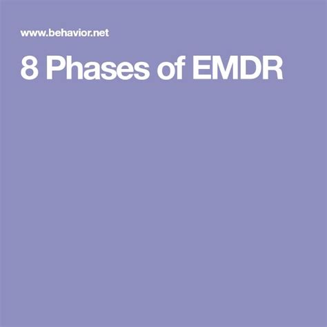 8 Phases Of Emdr Emdr Emdr Therapy Therapy