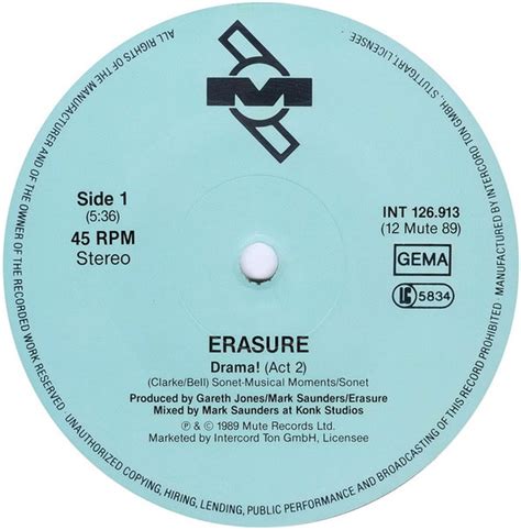 Erasure Drama 12” Maxi Single Plak Deform Müzik