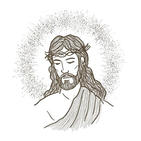 Premium Vector Hand Drawn Illustration Or Drawing Of Jesus Christ