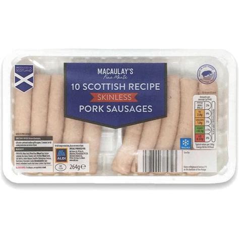 Macaulay S 10 Scottish Recipe Skinless Pork Sausages 264g Compare