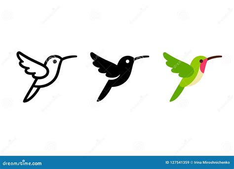 Ícone Estilizado Do Colibri Ilustração do Vetor Ilustração de bonito