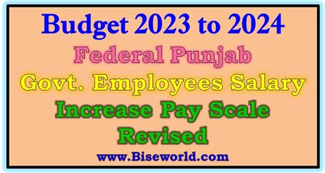 Punjab Pay Increase In Federal Budget 2023 24 Govt Employees