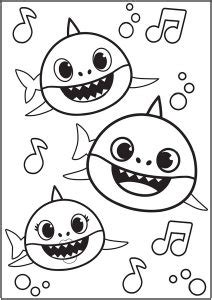 Coloriages de Baby Shark faciles pour enfants Gratuits à imprimer