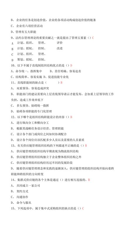 采购与供应链管理张彤习题答案docx