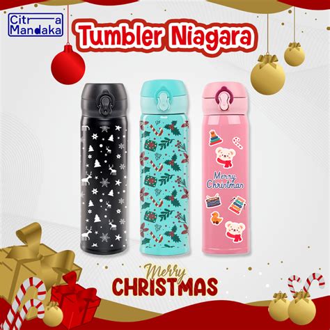 Jual Tumbler Custom Natal Niagara Full Print UV Termos Botol Minum