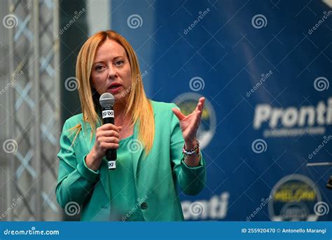 Giorgia Meloni Leader of Fratelli D`Italia Party during Electoral Rally ...