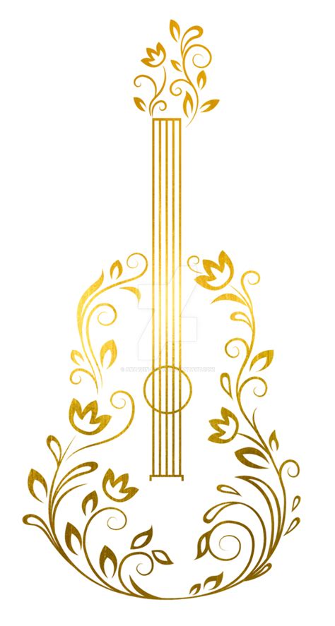 Golden Guitar Decorative Lineart By Anavrin Stock On Deviantart