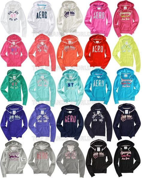 AEROPOSTALE WOMENS HOODIE SWEATSHIRT FULL ZIP AERO LOGO A87 JACKET JUMPER NWT | eBay ...