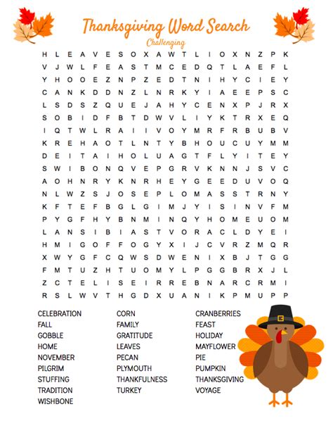 Thanksgiving Word Searches Printable Hard Letter Words Unleashed